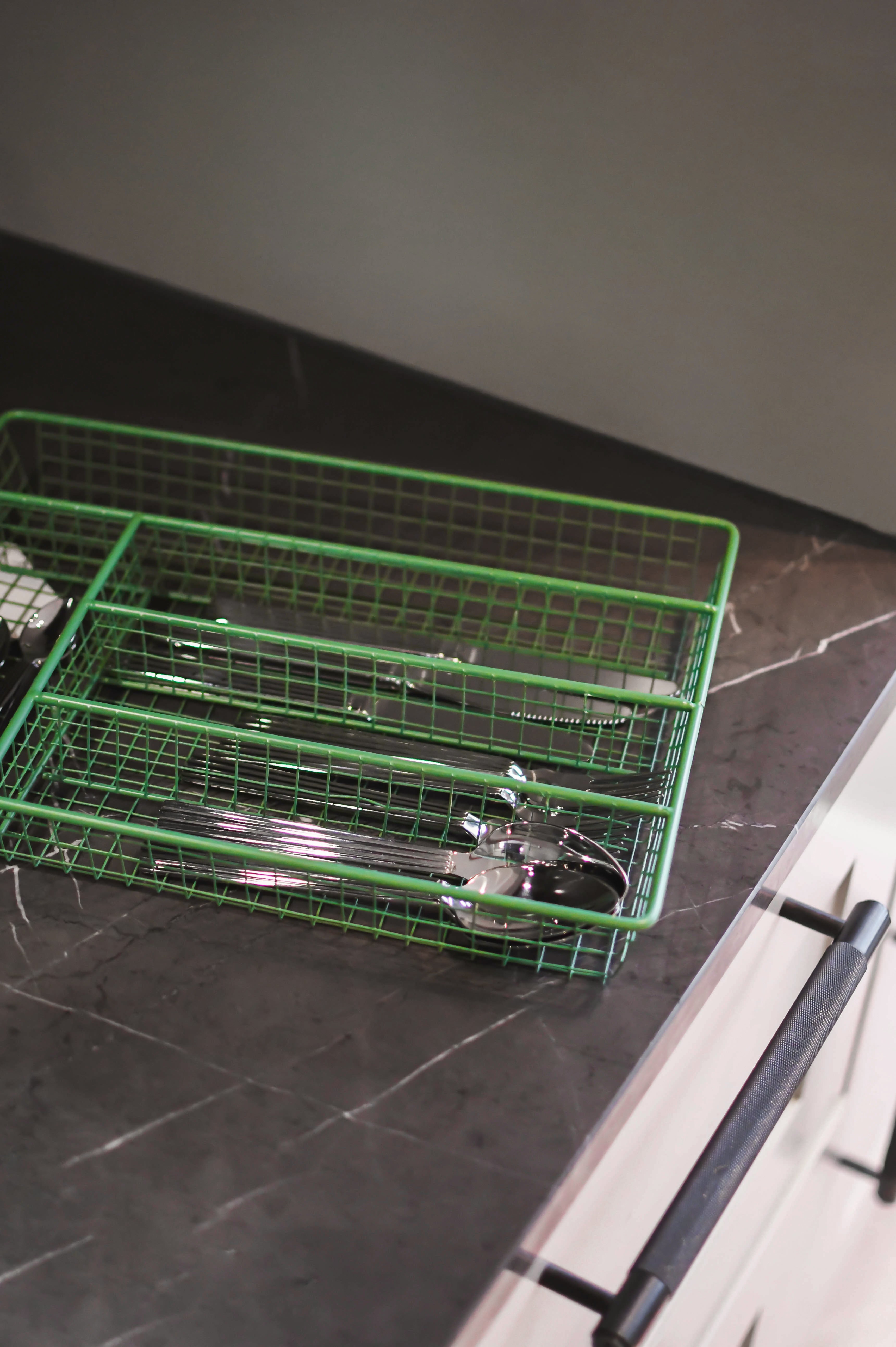 Metal bestikbakke - grøn